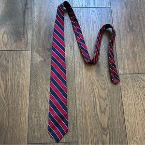 Vintage Bert Pulitzer Red and Blue Striped Men's Tie